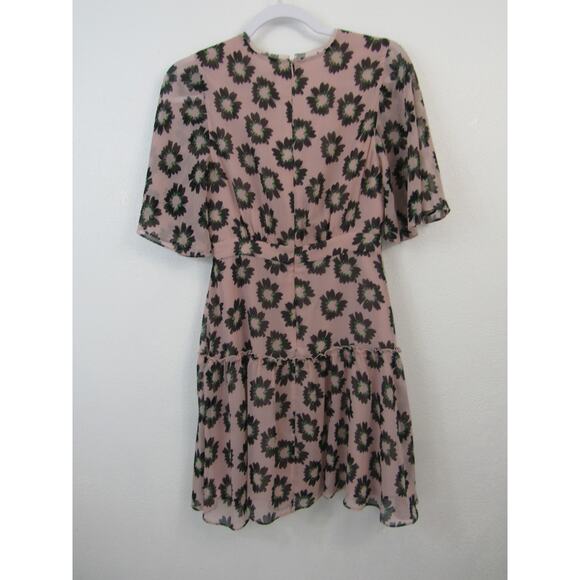 Ted Baker Lucieey Flutter Sleeve Tiered Mini Dress Size 1 - US Size 4 Floral - Picture 9 of 12